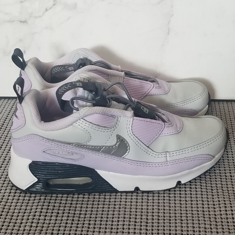Nike Air Max 90 Toggle TD Pure Platinum Violet Kids Sneakers Shoes 1.5 Youth - Picture 3 of 10
